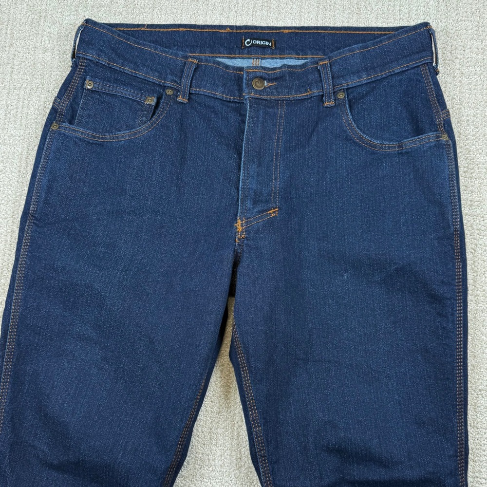 Origin Mens 38x36 Legit Fit Factory Dark Wash Denim Blue Jeans Made In USA